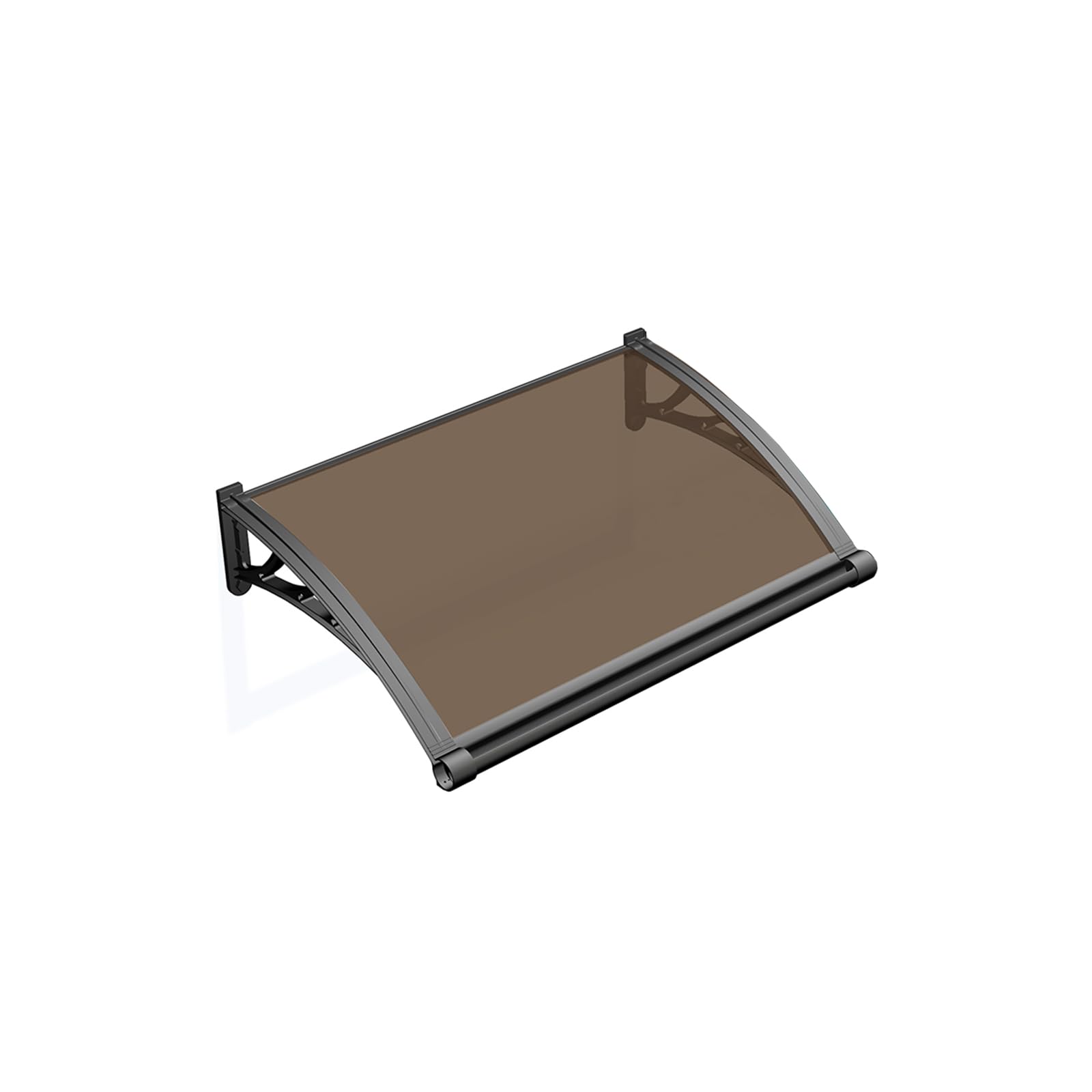 Flankre Marquesinas Exterior para Puertas y Ventanas 60x70cm, El Panel está Fabricado en policarbonato, es Resistente al Agua, a los Rayos solares y a la Intemperie.(marrón)
