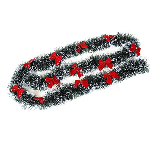 Baobiutin 6.56FT Guirlande de Noël avec 12 Boucles Rouges, Ornement de l'arbre de Noël Suspendu, Guirlande de Verdure Artificielle pour Les décorations de fête de Mariage à la Maison et au Jardin Cover