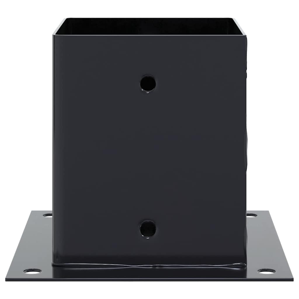 vidaXL Basi per Pali Quadrati 4pz 101x101mm Acciaio Verniciato Polvere, base di recinzione in cemento, base del palo della recinzione, supporto del palo in metallo