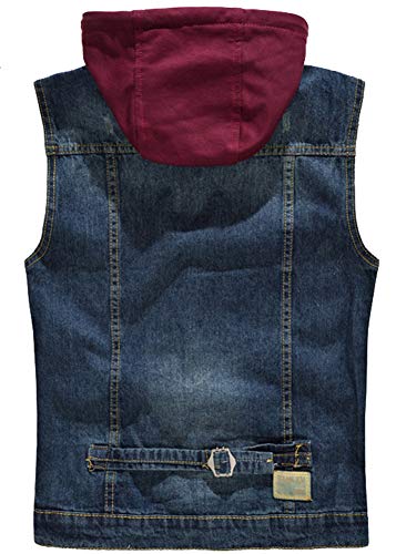 Kedera Men's Denim Vest Sleeveless Jean Vest Black Denim Motorcycle Black Blue Biker Plus Size2
