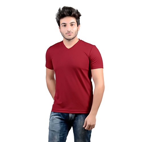 Image of Stylish Regular Fit Plain Men's V-Neck Half Sleeve T-Shirt