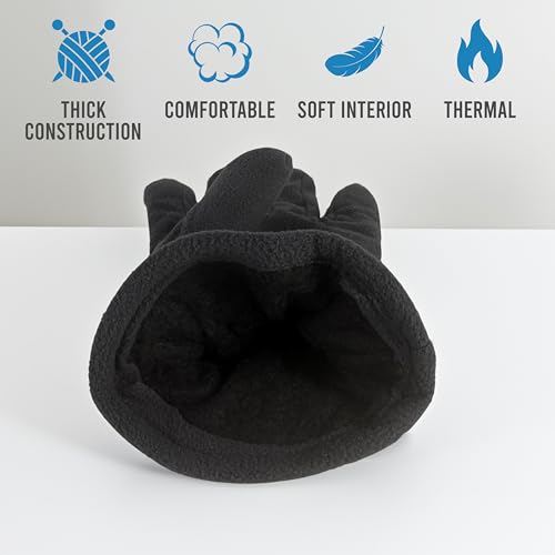 Image of 12 Pair Winter Fleece Gloves Mens Thermal Soft Warm Cozy Cold Weather Outdoor Sports