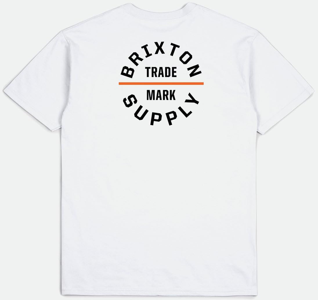 Brixton Men's Oath V Logo Graphic T-Shirt White Small