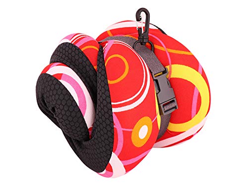 Image of VIAGGI Inova Printed U Shaped Pillow Memory Foam Travel Neck Pillow, Neck Pain Relief Comfortable Super Soft Cervical Pillow - Red