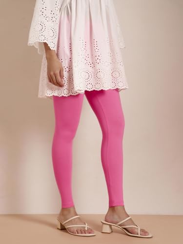 Image of TWIN BIRDS Super Stretchable Cotton Elasthane Fabric Ankle Length Leggings for Women