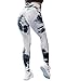Tuopuda Leggins Donna Sportivi Anticellulite Pantaloni Fitness Vita Alta Leggings Compressione per Palestra Fitness Yoga Pants Pantaloni Push up Controllo della Pancia Opaco Elastici, Bianco Nero, XL