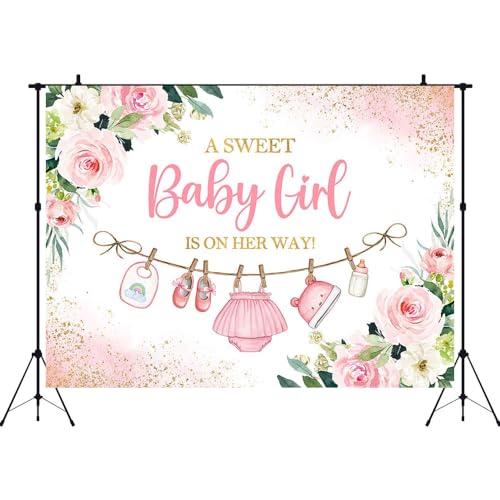 Fondo fotográfico 9x6ft rosa para baby shower miniatura 3