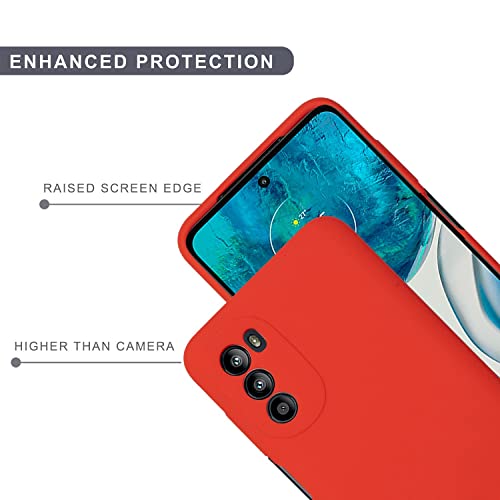 Image of SPRIG Compatible with Motorola G52 Phone Liquid Silicone Cover Premium Back Cover Drop Tested Shock Proof Mobile Case for Men, Women, Boys and Girls with Camera Protection (Orange)