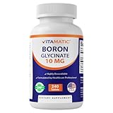 Vitamatic Chelated Boron (as Glycinate) 10mg 240 Tablets - Supports Hormone Balance, Bone Health & Connective Tissue