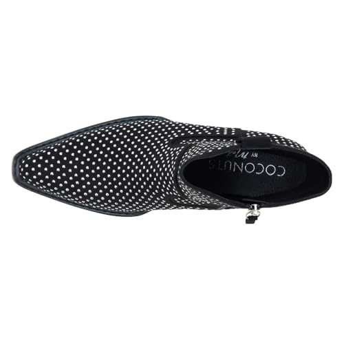 Coconuts by Matisse Womens Calistoga Studded Pointed Toe Zippered Casual Boots Ankle Mid Heel 2-3" - Black4