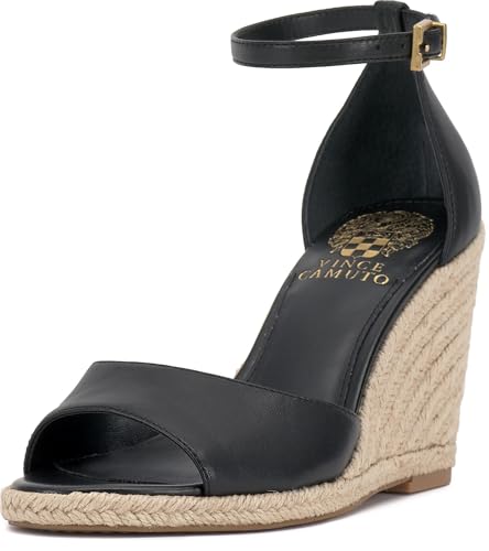 Vince Camuto Women's Felyn Wedge Sandal, Black, 8