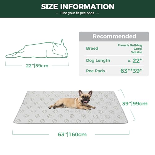 FXW Washable Pee Pads for Dogs, Puppy Pads with Super Absorbent, Specifically Designed for FXW Rollick/Homeplus 24inch 6 Panels Dog Playpen, 39" x 63" Rectangle, Khaki, 1 Pack