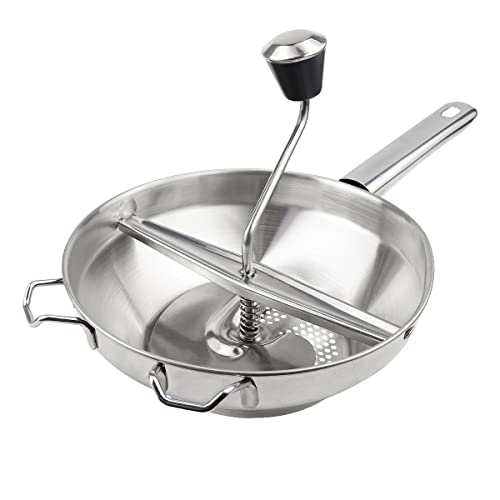 Kartoffelpresse, Edelstahl, Kartoffelstampfer, manuelle Dreh-Kartoffelpresse, Ricer für Tomatensauce, Apfelmus, Püree, Kartoffelbrei, Babynahrung Cover