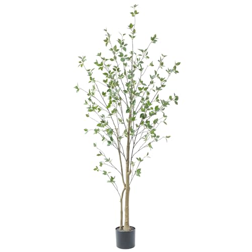 Bellacat 6ft Artificial Minimalist Citrus Tree with Lifelike Leaves, 72in Faux Citrus Tree with...