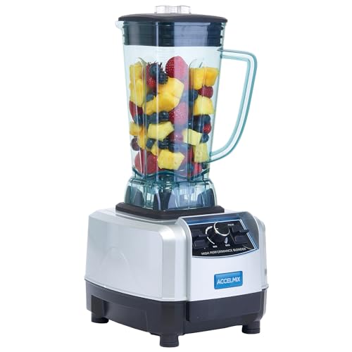 Winco XLB-1000 68 oz. Commercial Electric Accelmix 2 HP Blender - 120V, 1450 W, Gray by Winco - Image 3