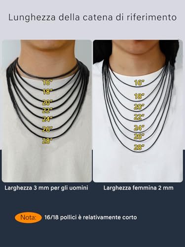 HSWYFCJY Lederkette Herren 3mm Kunstleder Halskette Braun Verfügbar Damen Leder kette mit Verschluss Kautschuk Kette 46cm für DIY Anhänger Schmuck