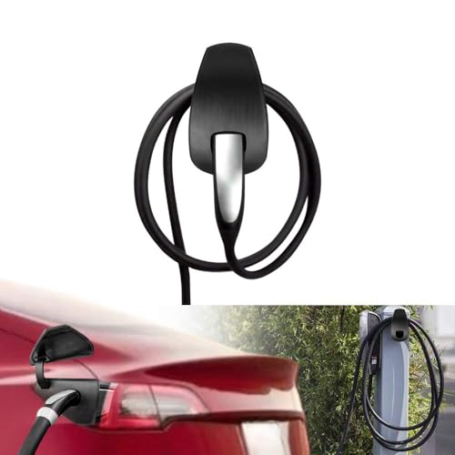 SUMK Model 3 Model Y Charger Cable Organizer, for Tesla Motors Wall Mount Connector Cable Organizer Bracket Charger Holder Adapter for Model S Model X Model 3/Y(Black) (Black)