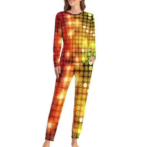 Pyjama femme vert rougeoyant ensemble vêtement de nuit t-shirt et pantalon