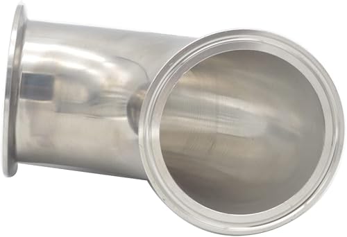 Miniatura 2 de Codo de virola sanitaria 90 grados 3" con 2 juntas de silicona y abrazadera triple de 3 pulgadas