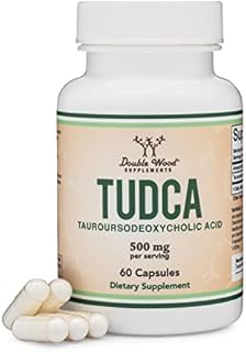 TUDCA Bile Salts Liver Support Supplement, 500mg Servings, Liver and Gallbladder Cleanse Supplement (60 Capsules, 250mg) Genuine Bile Acid TUDCA with Strong Bitter Taste by Double Wood Supplements
