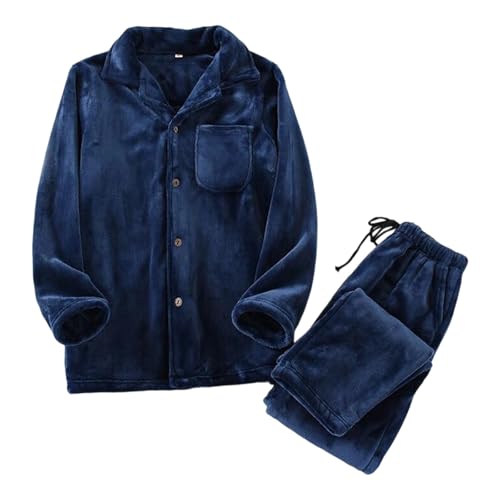 Pyjama flanelle homme hiver : ensemble 2 pièces épais et chaud