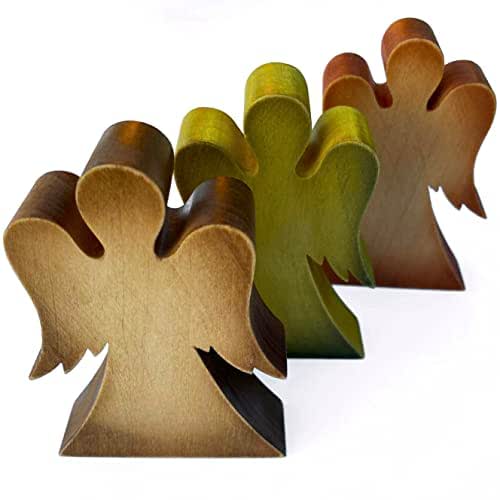 Handmade Wooden Angel Figurines Home Decor, Religious Gift
