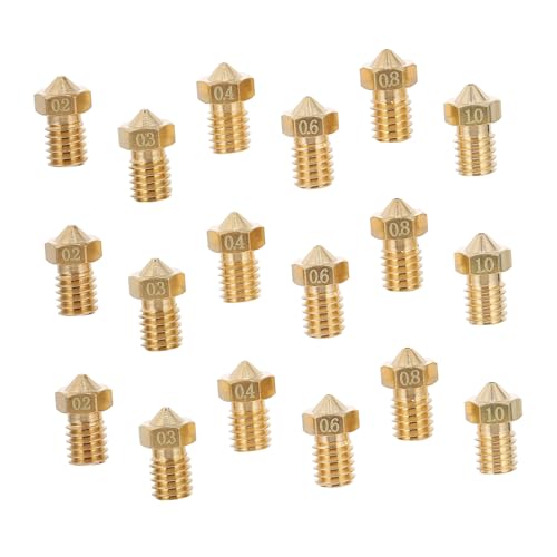 Cabilock 30pcs Brass Printer Nozzles Kit Thread Nozzle with Multiple for Ed and Easy to Use Printing Accessories