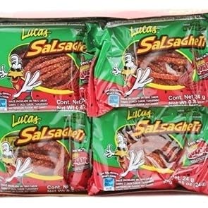 Lucas Salsagheti Watermelon Flavor, 0.85 Ounce, 24 package box