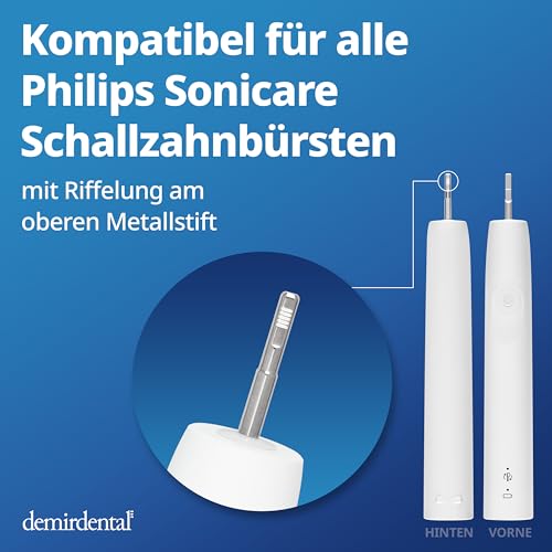 8er demirdental Aufsätze passend für Philips Sonicare Ersatzbürsten ProResults Medium Bürstenköpfe, für täglich präzise Zahnreinigung, HX6018 – Bild 6
