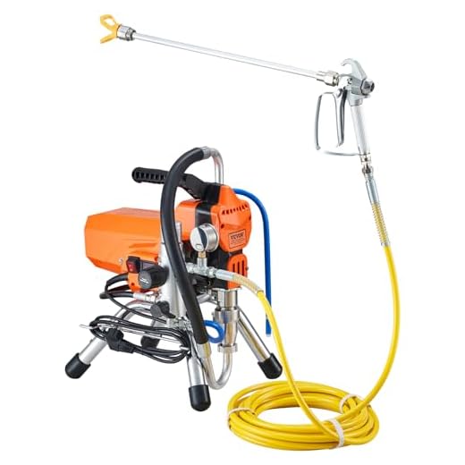 VEVOR Airless-Spritzgerät mit Hochdruckschlauch, 2200-W-Wandstreichpistole, 3000 PSI, 2 l/min, bürstenloser Motor im Lieferumfang enthalten, für Innen- und Außenanstriche, Zaunzubehör