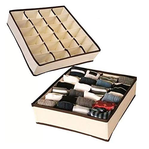 Kit 10 Organizador de Gavetas TNT 24 Espaços Para Calcinhas Cuecas Meias Lingerie 5882