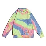 NGYYIO Manga Larga Hombre Sudadera con Capucha Top Pullover Tie Dyed Hoodie Sweater Suéter de Mujer(XL)
