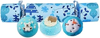 Bomb Cosmetics All I Want for Christmas is Blue Novelty Cracker Shaped Bath Bomb Gift Pack, Contains 3-Pieces, 160g Each