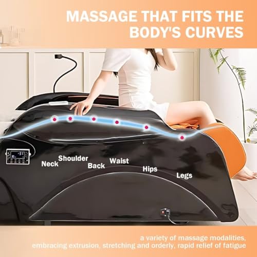 HHEvergreenEnsemble Salon Shampoo Bed - Electric Massage Table with Black Orange Luxury Design, Head Spa Equipment&Beauty Bed Includes Back Heating Massage, Water Cycle, Cell Phone Holder(76.77IN) - Image 5