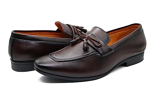 Image of VIV Brown Synthetic Formal Loafers for Men - 10 UK