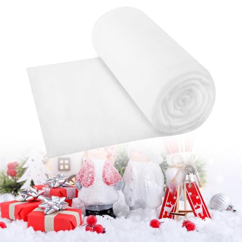 XIMISHOP 80 * 300CM Weihnachten Schneematte Deko Watte Deko Schneewatte Gefälschte Schnee Decke Weiß Flauschig Künstliche Schnee Zum DIY Basteln Für Weihnacht Winter Atmosphäre Innen Haus