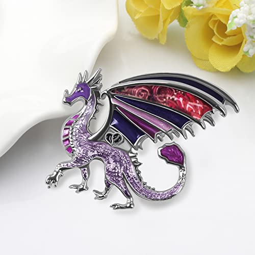 Image of WEVENI Alloy Fantasy Dinosaur Dragon Brooch Enamel Pins for Women Lady Girl Fashion Jewelry Gift