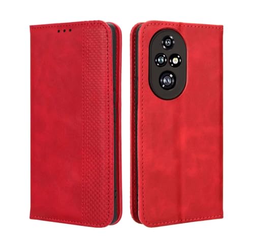 PEIYE Leather Wallet Case for Honor 200, Flip Folio Cover with Card Slots and Cash Compartment, Shockproof TPU Interior