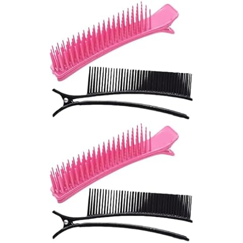 POPETPOP Hair Sectioning Grip Clips Comb: 4pcs Nonslip Hair Clips Comb Hair Parting Combs Clips for Professional Salon Home Hair Cutting Styling Sectioning Cover