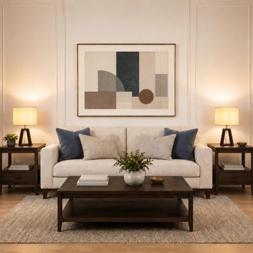 Image of Small Table Lamp, Dimmable Bamboo Bedside Lamp | Mid-Century Modern Style for Bedrooms, Nightstands, Living Rooms, Home Offices, and Reading Nooks