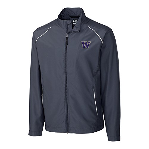 Cutter & Buck Adult Men CB Weathertec Beacon Full Zip Jacket, Onyx, 3X-Large