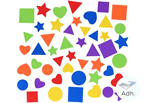 INNSPIRO Formas básicas precortadas de goma EVA adhesiva diam. 42mm. y 32mm. 60u., ideal para manualidades con niños, decoraciones y actividades creativas