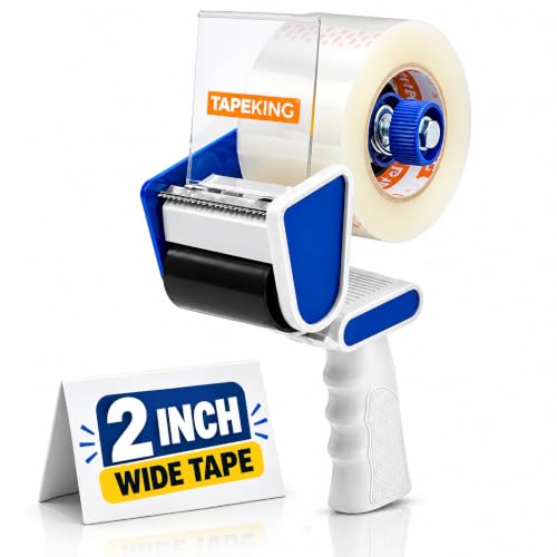 Image of Tape King Packing Tape Dispenser Gun - Handheld Tape Gun with 1 Bonus Clear Packaging Tape (2 Inch Wide) - Shipping Tape for Sealing, Storing, and Moving Boxes, 1 Pack