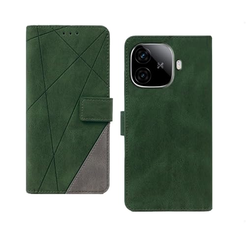 Image of amazon basics Iqoo Neo 10R 5G Flip Cover | Card Pockets Wallet & Stand | Flip Cover for Iqoo Neo 10R 5G (Green with Grey)