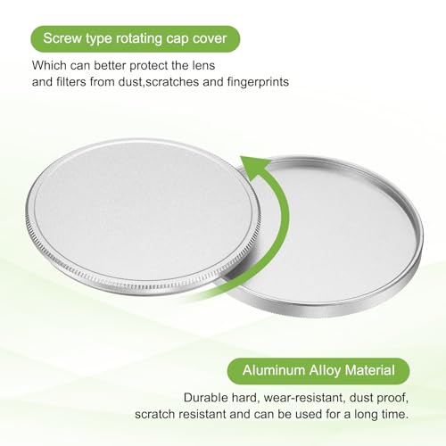 Capuchón de lente metálico PATIKIL 52 mm x 1 mm, 2 piezas, aluminio, protector de filtro apilable para cámaras miniatura 4