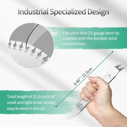 Image of 4140 Steel Durable Pay Bar,Multi-Function Trim Removal Tool for Compact Panel,Auto Trim Interior,Sheet Metal,Fasteners,Also for Bumper Retainer Clips-1PCS Silvery (Pack of 2)