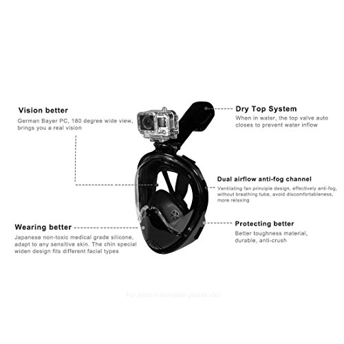 Maschera da snorkeling, Dewenxi Tech maschera full...