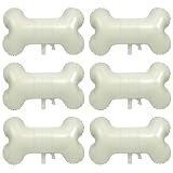 6 Pieces 30 Inches Dog Bone Balloons, Large White Blow Up Foil Bone Shaped Balloons for Puppy Birthday Decor Pet Adoption Decorations Doggy Theme Photo Booth Party Supplies