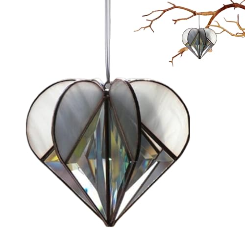 DMAIS Capturador solar en forma de corazón, para manualidades, colector solar de fibra de vidrio, colgante de sol hecho a mano para colgar decoraciones para San Valentín