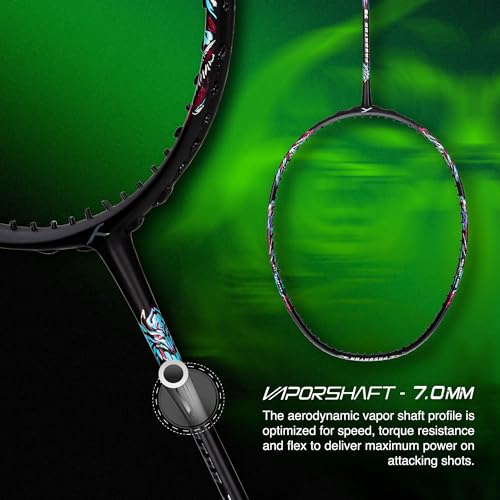 Hundred Predator 79 Extra Strong Japan Made Graphite Strung Badminton Racket with Full Racket Cover | 79 Grams (5U) | Maximum Tension : ≤38lbs 5 41L Im2msHL